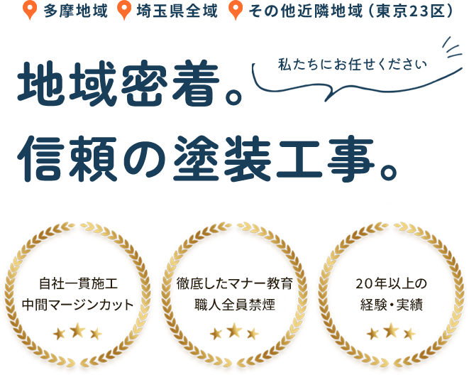 地域密着。信頼の塗装工事。